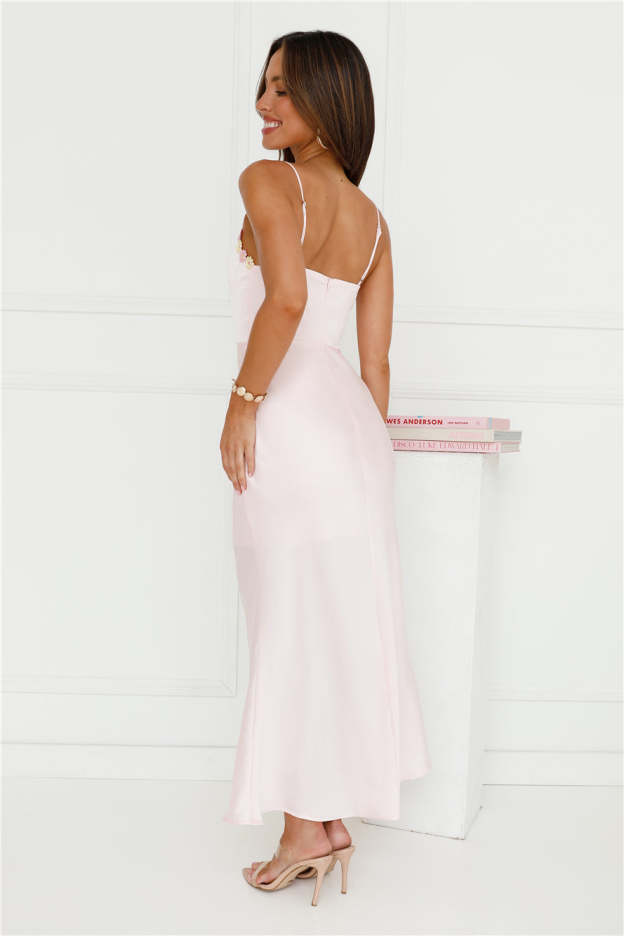 Daisy Friendship Satin Maxi Dress Pink