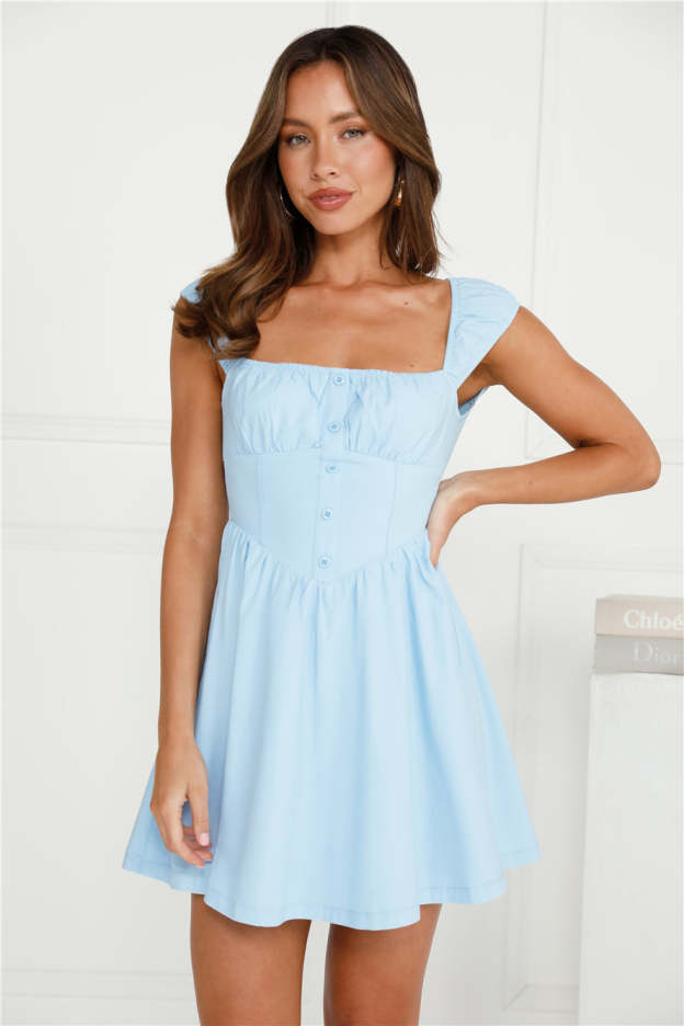Daytime Pageant Mini Dress Blue