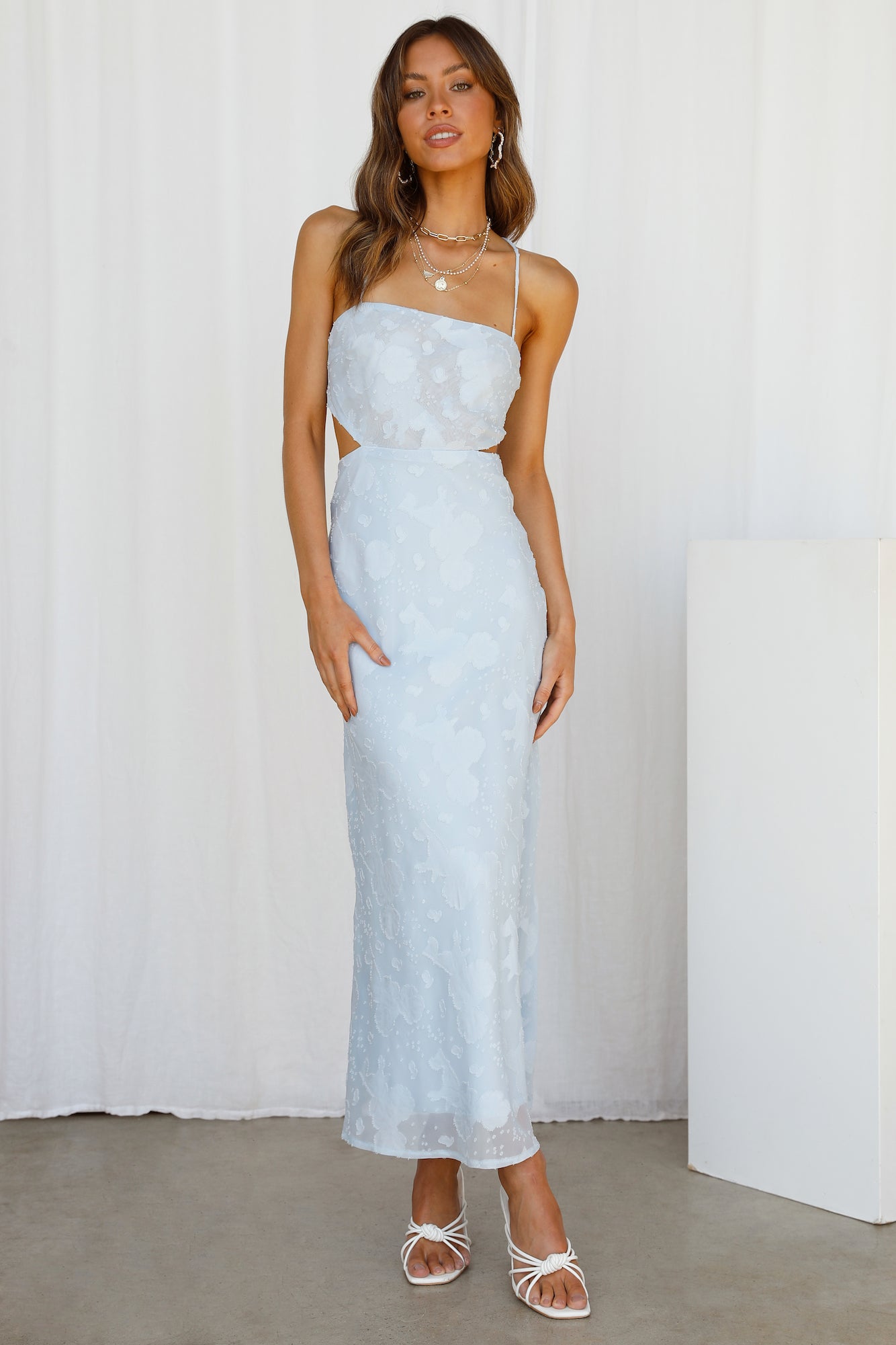 Rainbow Glow Midi Dress Blue