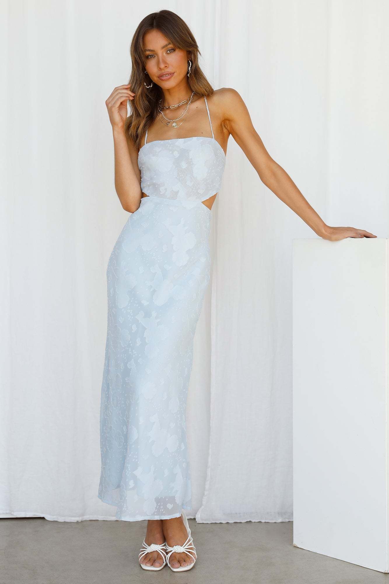 Rainbow Glow Midi Dress Blue