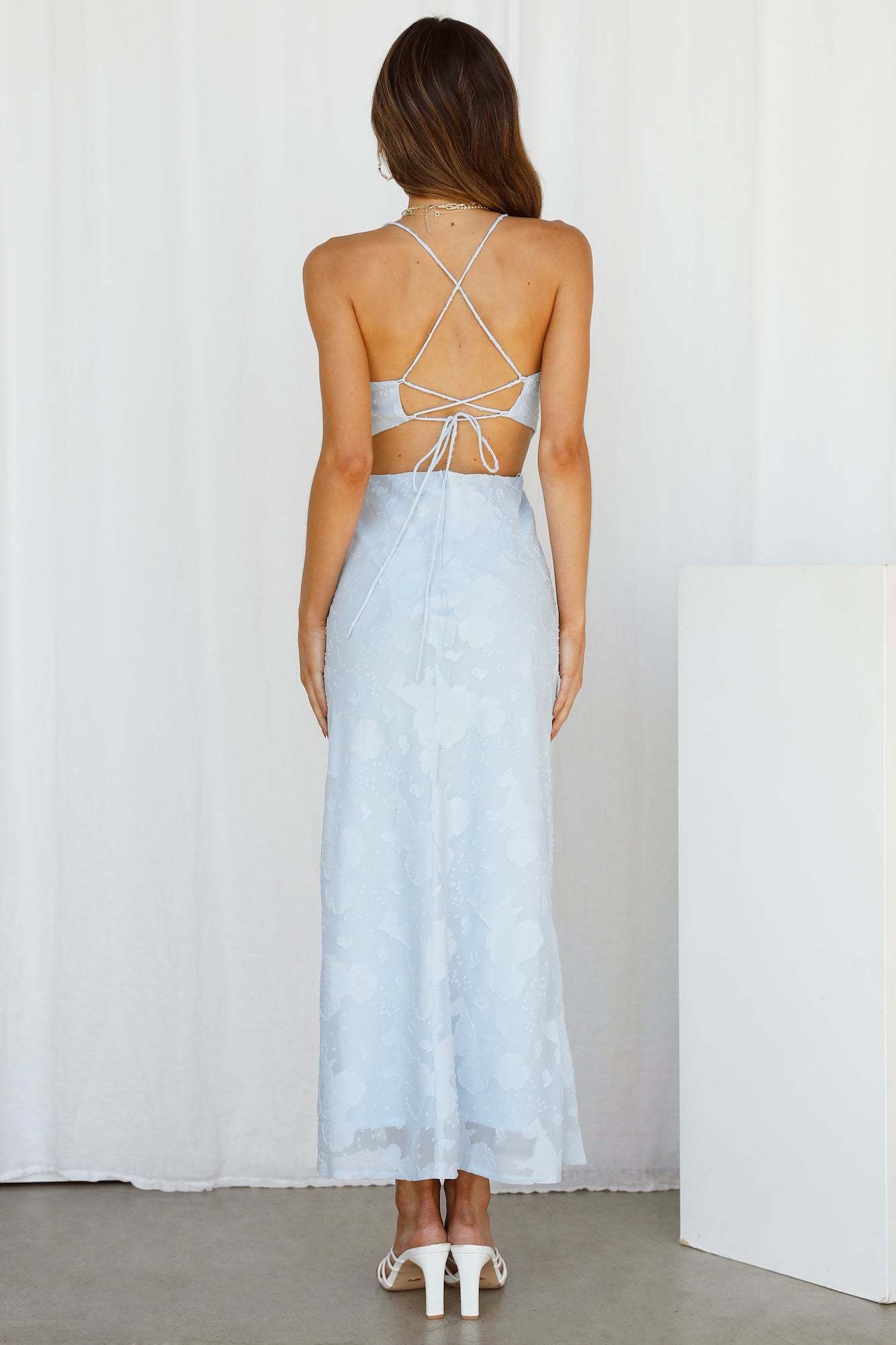 Rainbow Glow Midi Dress Blue