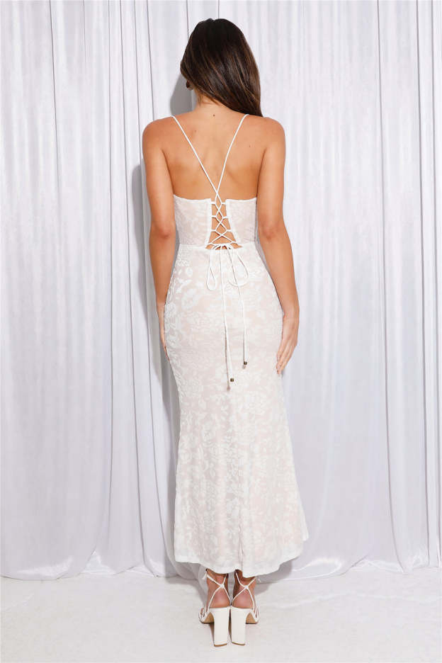 Charcuterie Board Midi Dress White