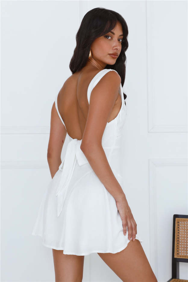 Dreaming Of Flowers Mini Dress White