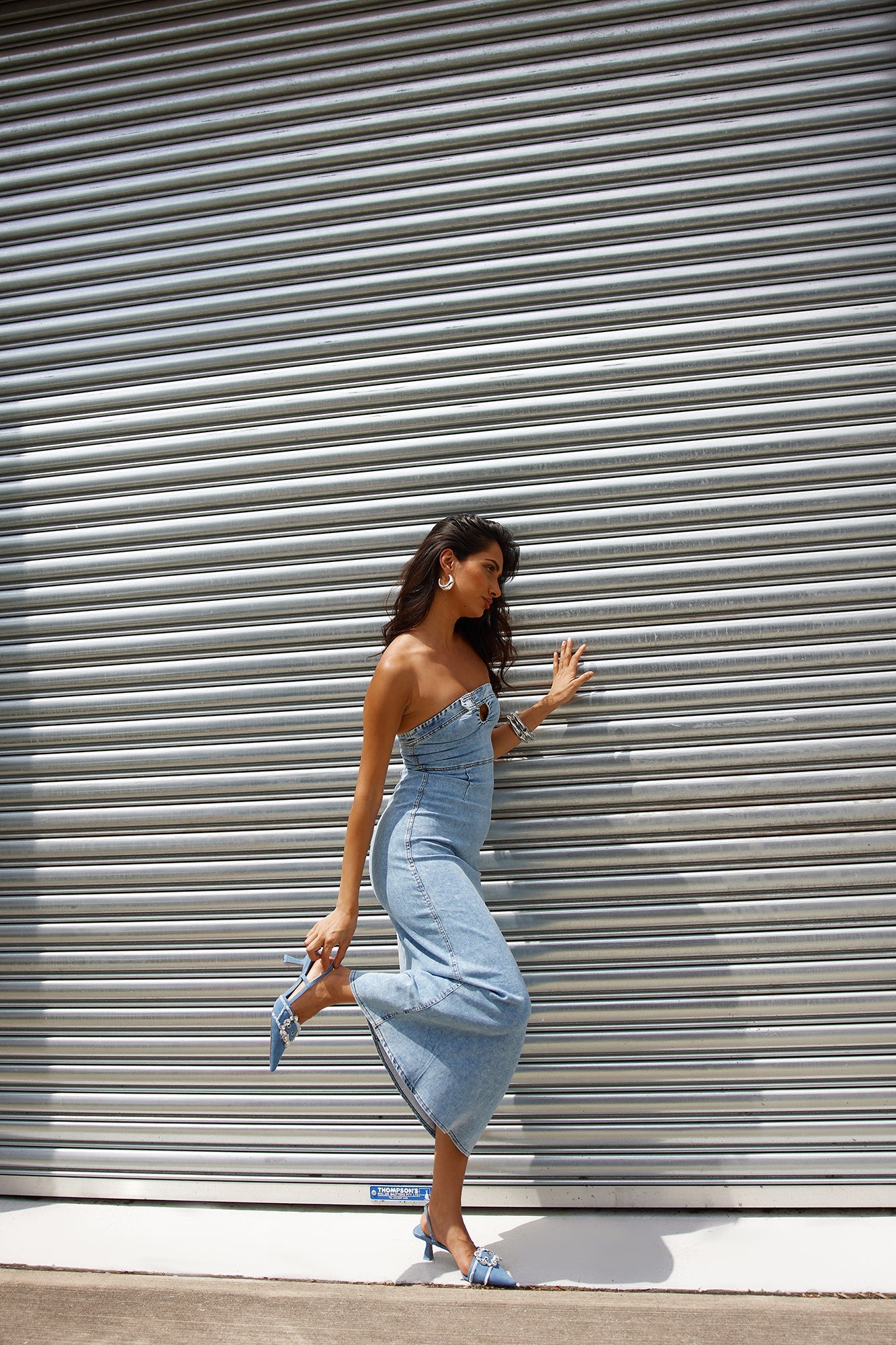 Choice Is Yours Strapless Maxi Dress Denim