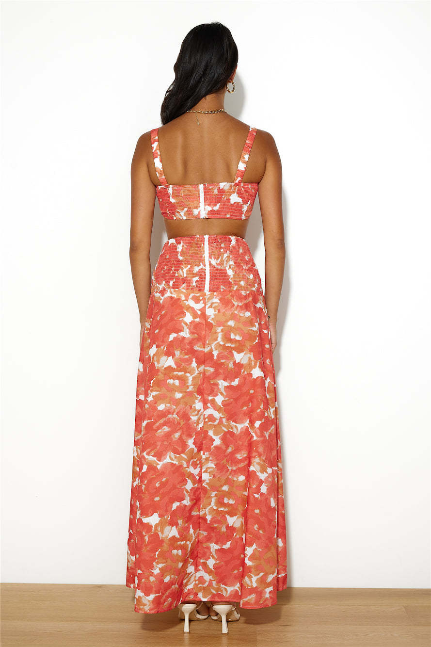 Dancing Under The Glow Maxi Skirt Orange