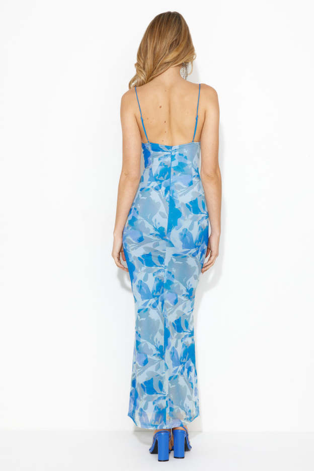 Best Of Her Mesh Maxi Dress Blue