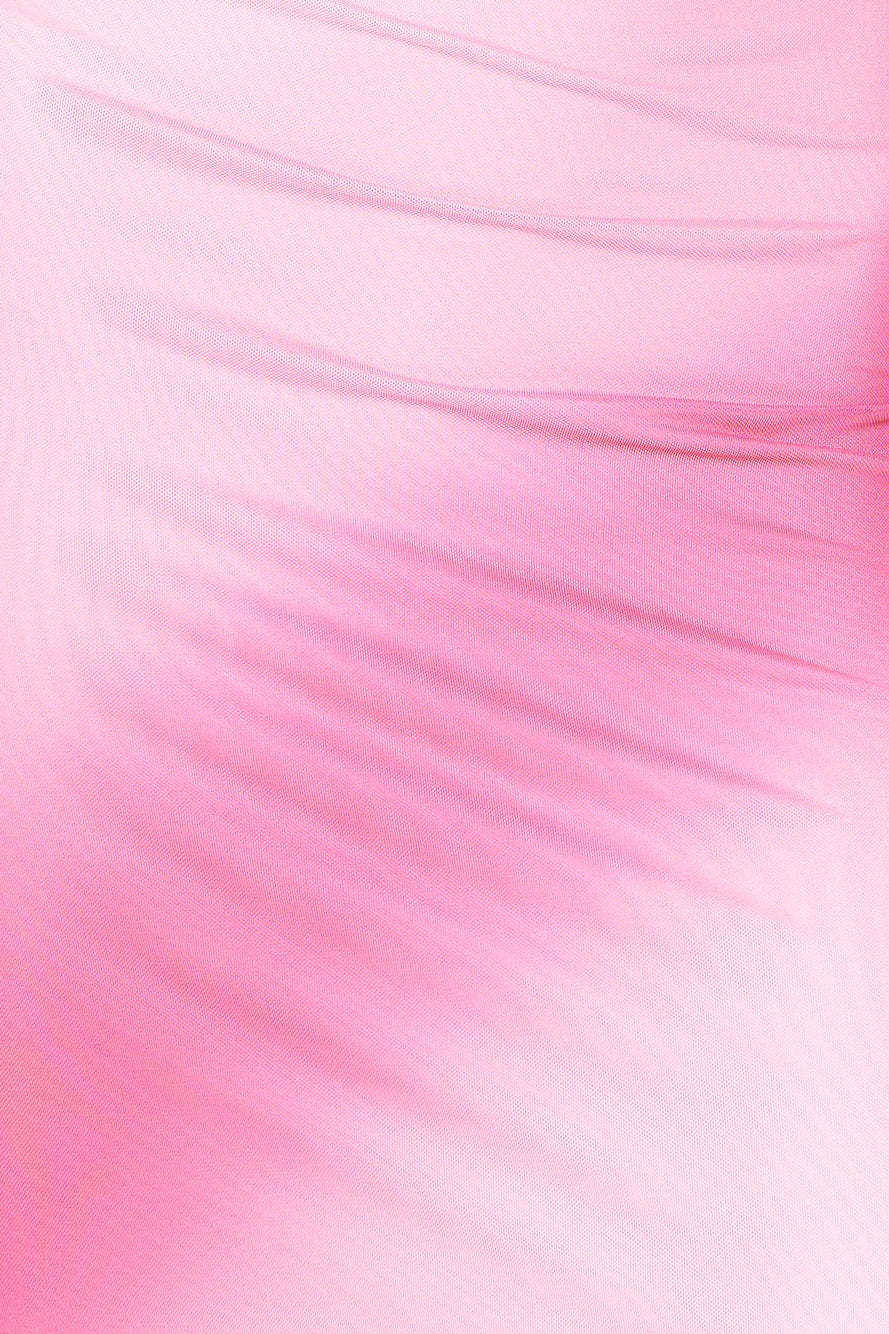 Creamy Dessert Mesh Maxi Dress Pink