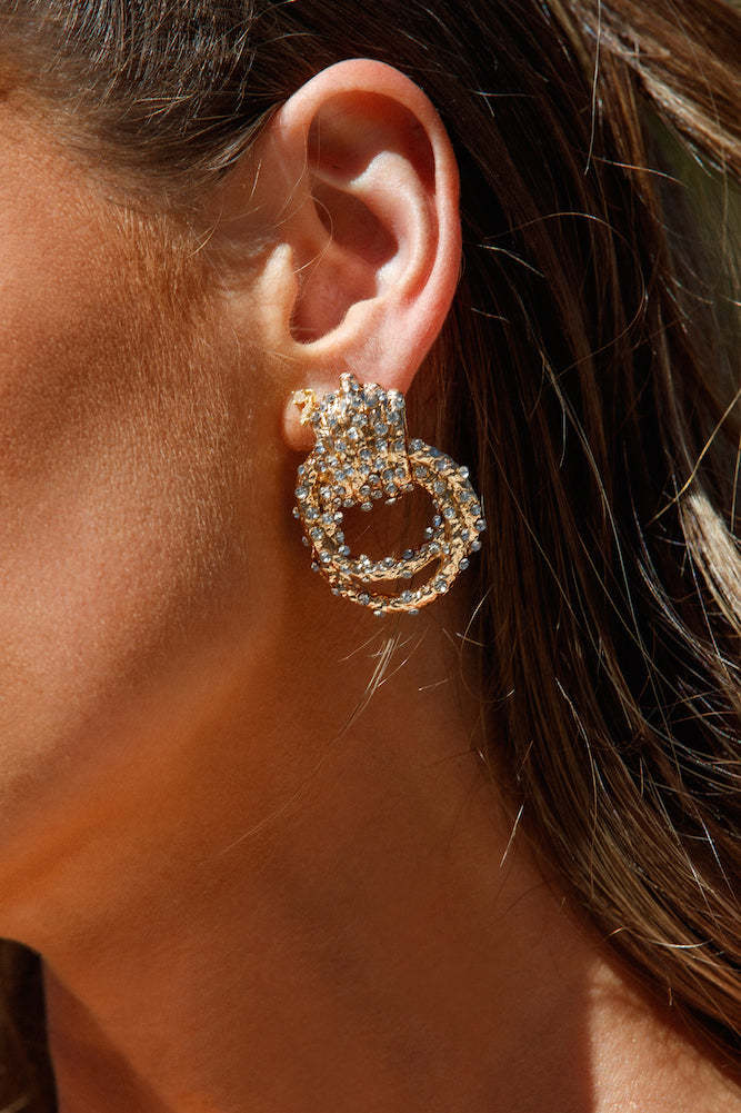 Braided Together Earrings Gold