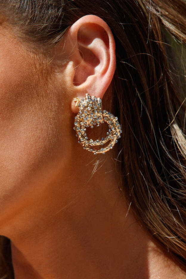 Braided Together Earrings Gold