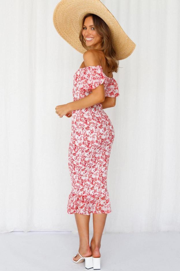 Blessings Midi Dress Pink