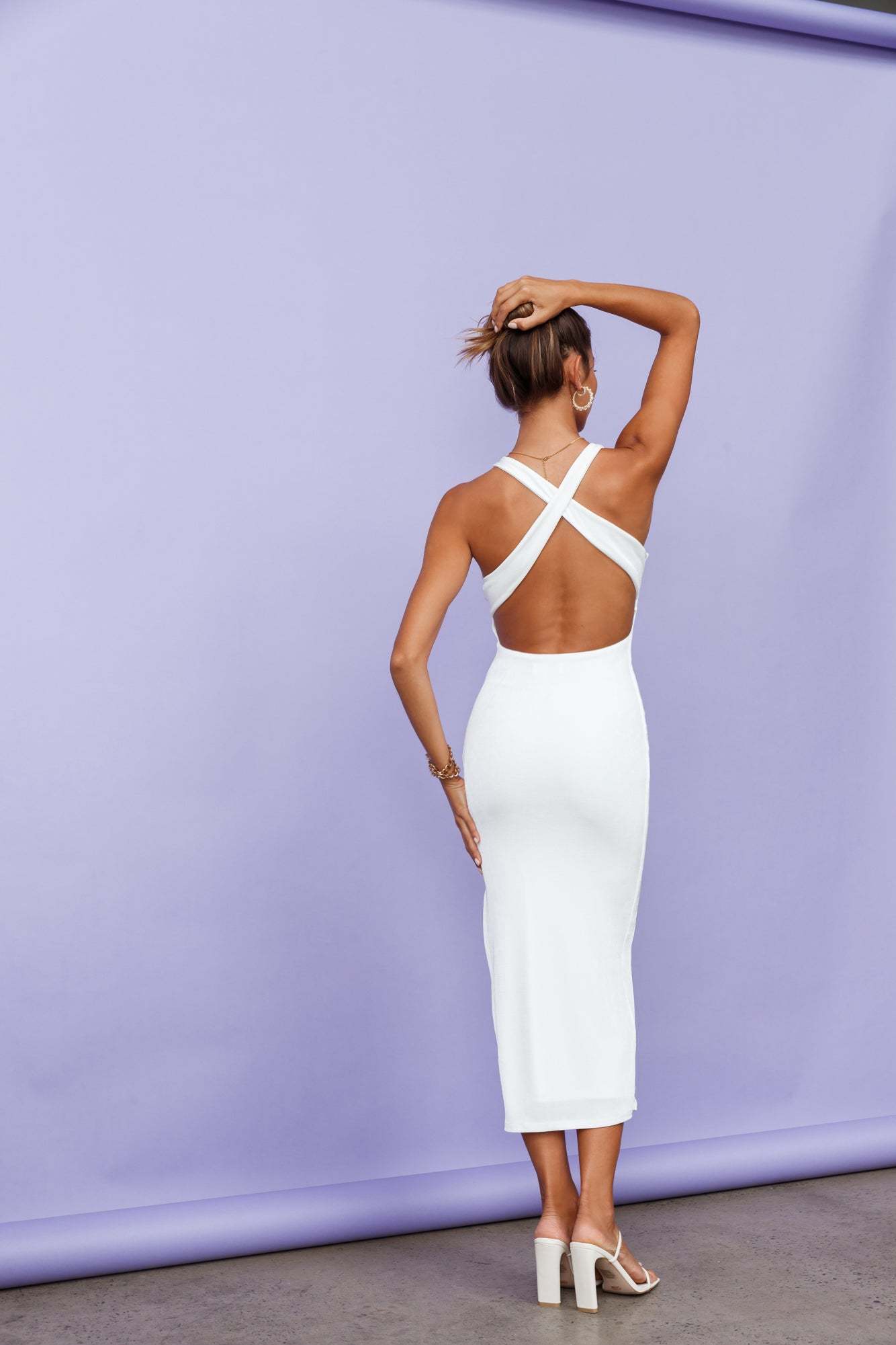 Question Time Maxi Dress White