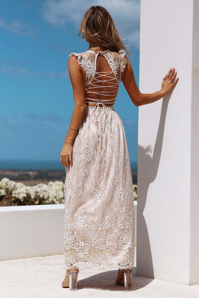 Gold On The Ceiling Maxi Dress Champagne