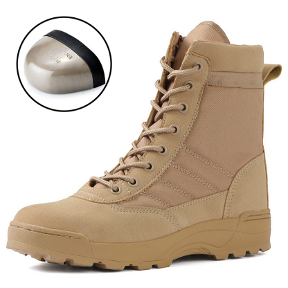 Dallader Men Waterproof Steel Toe Work Boots Non-Slip Hiking Boots Tactical Boots