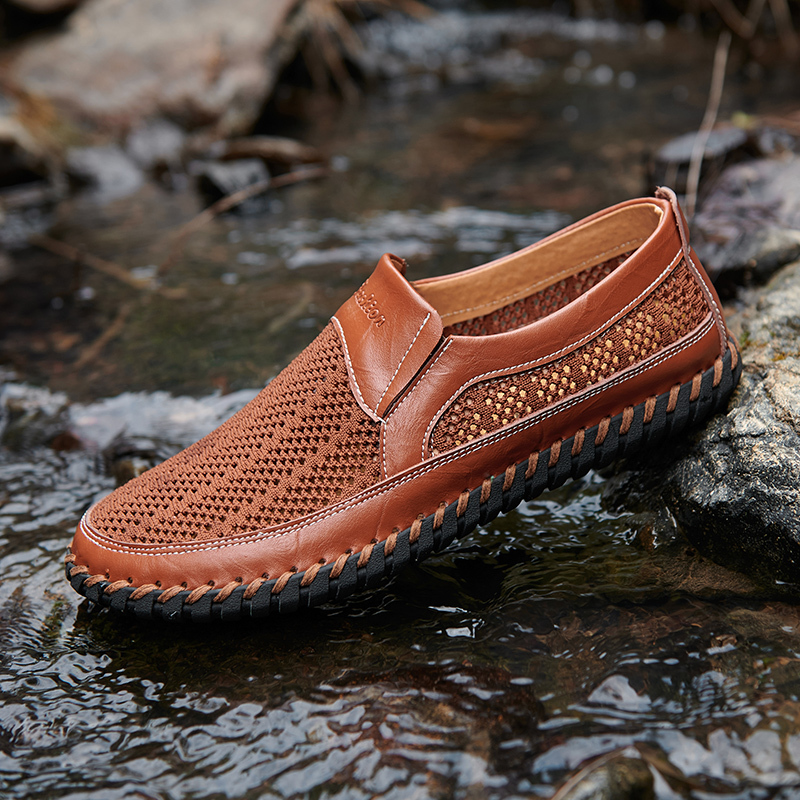 Last Day 50% OFF🔥Men's Hand Stitching Breathable Lightweight Casual Slip On Water Shoes