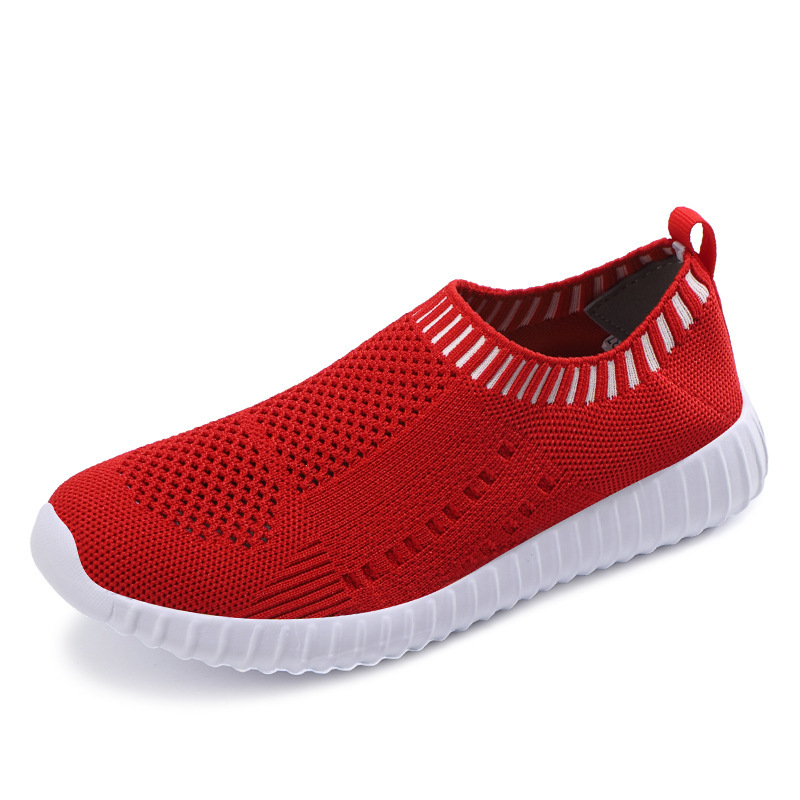 🔥Last Day Promotion 70% OFF🔥Women's Breathable Knit Sneakers Casual Lace Up Outdoor Shoes Lightweight Solid Color Shoes