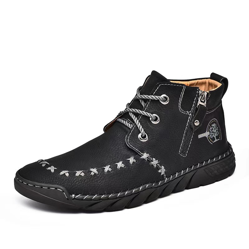 Men's Outdoor Comfort Handmade Zipper Non-slip Durable Boots