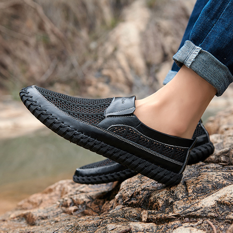 Last Day 50% OFF🔥Men's Hand Stitching Breathable Lightweight Casual Slip On Water Shoes