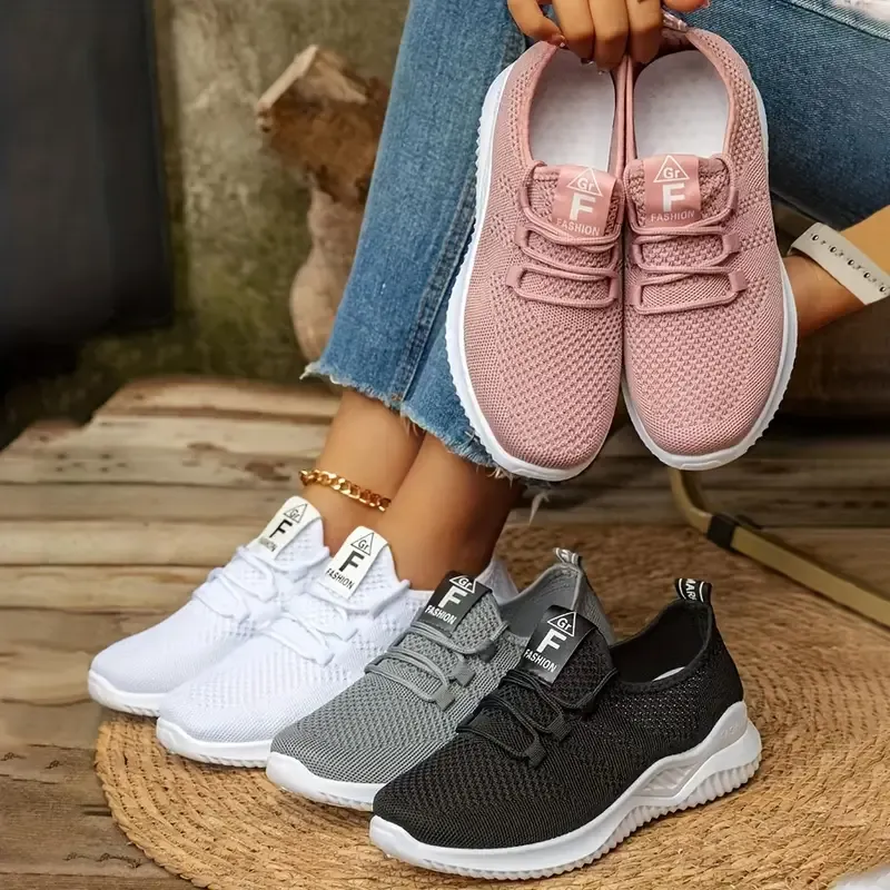 🔥Last Day Promotion 70% OFF🔥Women's Solid Color Casual Sneakers - Low-top Breathable Fitness Shoes - For Women - Suitable for Everyday Wear, Running, Gym & Sports
