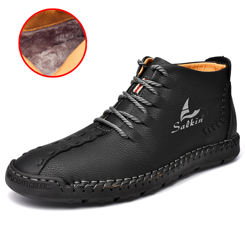 💥Last day deals 70% OFF💥Men's Casual Leather Lightweight Warm Arch Support Non-Slip Driving Boots
