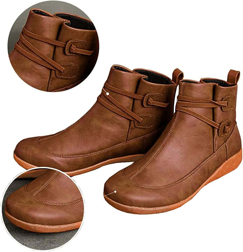 Women Snow Ankle Boots Waterproof Leather Orthopedic Shoes