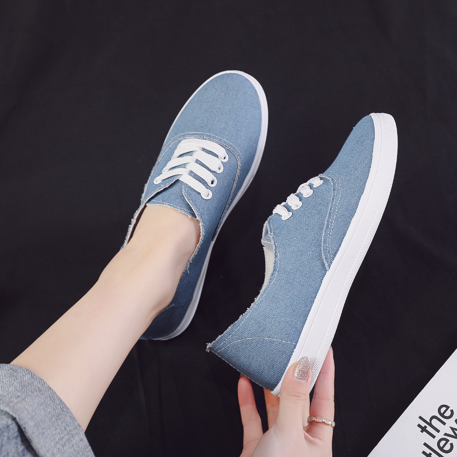 Women's Solid Color Minimalist Shoes, Lace Up Lightweight Soft Sole Casual Shoes, Low-top Walking Canvas Shoes