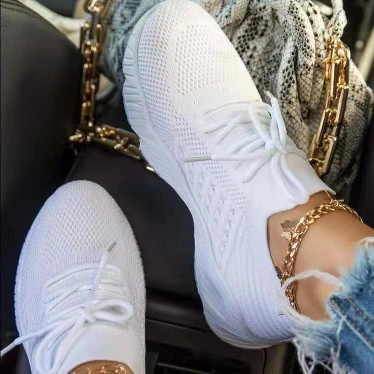 Women's Minimalist Solid Color Running Shoes - Mesh Breathable Lace Up Sneakers - Leisure Versatile Outdoor Sport Shoes - For Women - Suitable for Running, Walking, and Everyday Wear - Perfect Gift for Fitness Enthusiasts