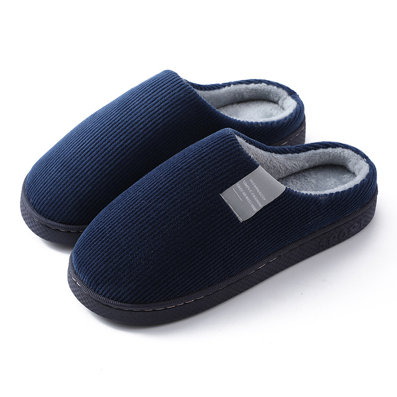 Men's Soft-Sole Cozy House Slippers, Lightweight Breathable Anti-Slip Fuzz Lined Slip-on Shoes for Indoor, Autumn & Winter