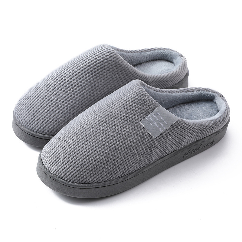 Men's Soft-Sole Cozy House Slippers, Lightweight Breathable Anti-Slip Fuzz Lined Slip-on Shoes for Indoor, Autumn & Winter