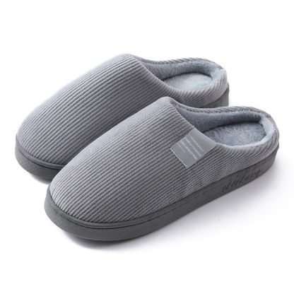 Men's Soft-Sole Cozy House Slippers, Lightweight Breathable Anti-Slip Fuzz Lined Slip-on Shoes for Indoor, Autumn & Winter
