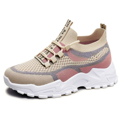 🔥Last Day Promotion 70% OFF🔥Women's Colorblock Knitted Sneakers, Stylish Breathable Low Top Running Trainers, Comfy Outdoor Sports Shoes