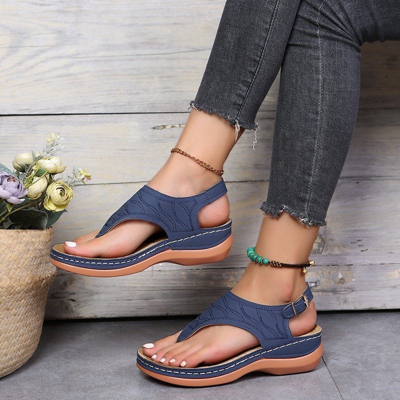 🔥Last Day Promotion 70% OFF🔥Women's Platform Flats Sandals, Fashion Buckle Flip Flops, Casual Beach Sandals, Women's Footwear