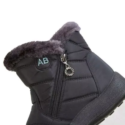 Winter Waterproof Women Shoes Snow Boots Fur-lined Slip On Warm Ankle Size