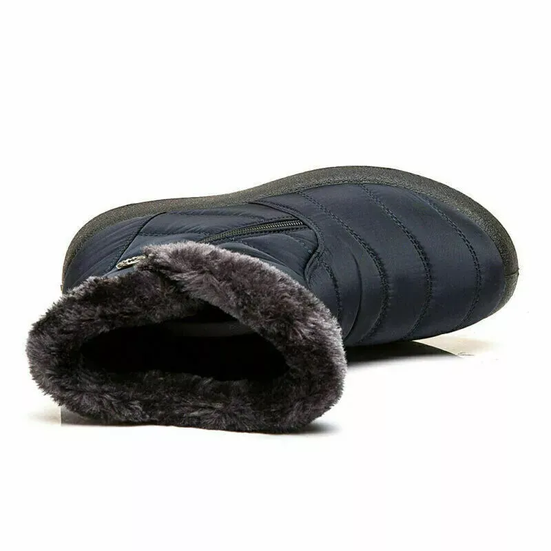 Winter Waterproof Women Shoes Snow Boots Fur-lined Slip On Warm Ankle Size