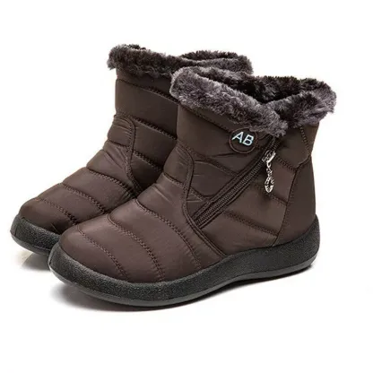 Winter Waterproof Women Shoes Snow Boots Fur-lined Slip On Warm Ankle Size