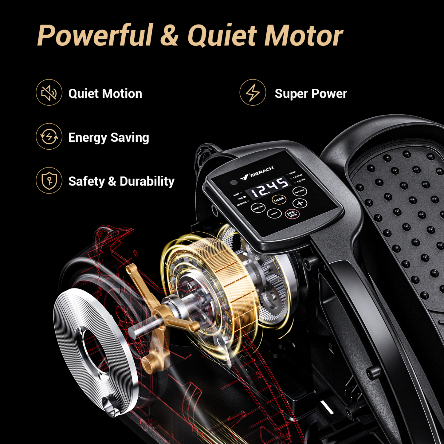 UTRYUP Under Desk Elliptical Machine, 12-Speed Quiet Seated Pedal Exerciser for Home Office, Seniors & Leg Exercise