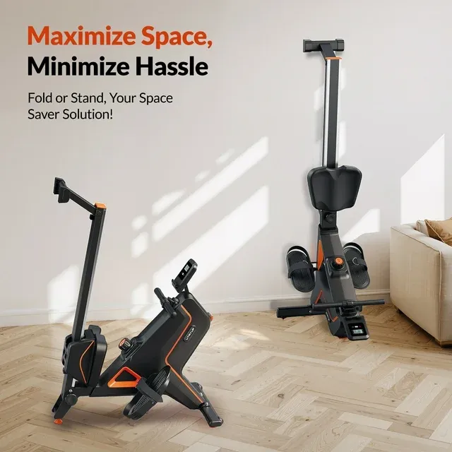 UTRYUP Magnetic Rowing Machines for Home, 16 Levels of Quiet Resistance Foldable Compact Rowing Machine 350 LB Weight Capacity with Bluetooth, App Supported, Tablet Holder