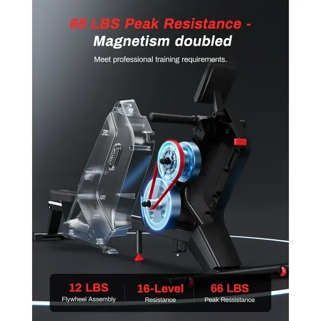 UTRYUP Magnetic Rowing Machines for Home, 16 Levels of Quiet Resistance Foldable Compact Rowing Machine 350 LB Weight Capacity with Bluetooth, App Supported, Tablet Holder