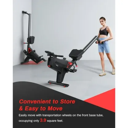UTRYUP Magnetic Rowing Machines for Home, 16 Levels of Quiet Resistance Foldable Compact Rowing Machine 350 LB Weight Capacity with Bluetooth, App Supported, Tablet Holder