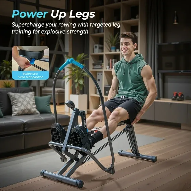 UTRYUP Rowing Machine for Home Use with LCD Monitor, Adjustable Resistance, Hold up 265 lbs