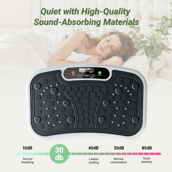 Vibration Plate Exercise Machine 330lbs Capacity, Full Body Workout Vibration Fitness Platform with Loop Bands and Remote Control for Lymphatic Drainage