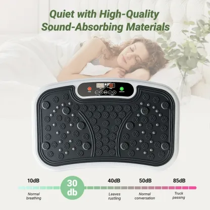 Vibration Plate Exercise Machine 330lbs Capacity, Full Body Workout Vibration Fitness Platform with Loop Bands and Remote Control for Lymphatic Drainage