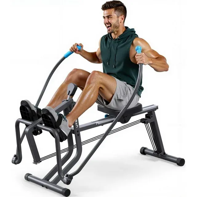 UTRYUP Rowing Machine for Home Use with LCD Monitor, Adjustable Resistance, Hold up 265 lbs