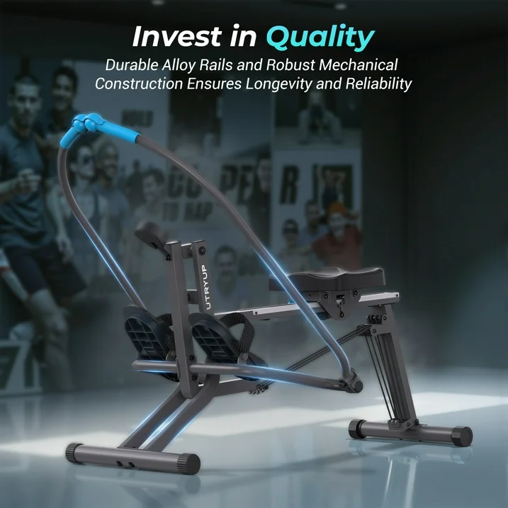 UTRYUP Rowing Machine for Home Use with LCD Monitor, Adjustable Resistance, Hold up 265 lbs
