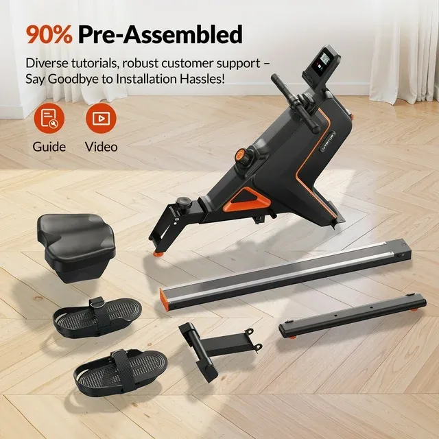 UTRYUP Magnetic Rowing Machines for Home, 16 Levels of Quiet Resistance Foldable Compact Rowing Machine 350 LB Weight Capacity with Bluetooth, App Supported, Tablet Holder