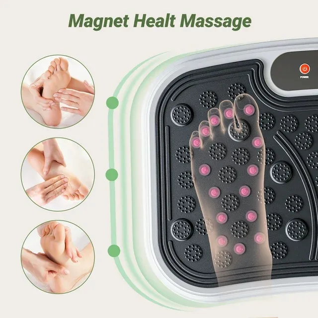 Vibration Plate Exercise Machine 330lbs Capacity, Full Body Workout Vibration Fitness Platform with Loop Bands and Remote Control for Lymphatic Drainage