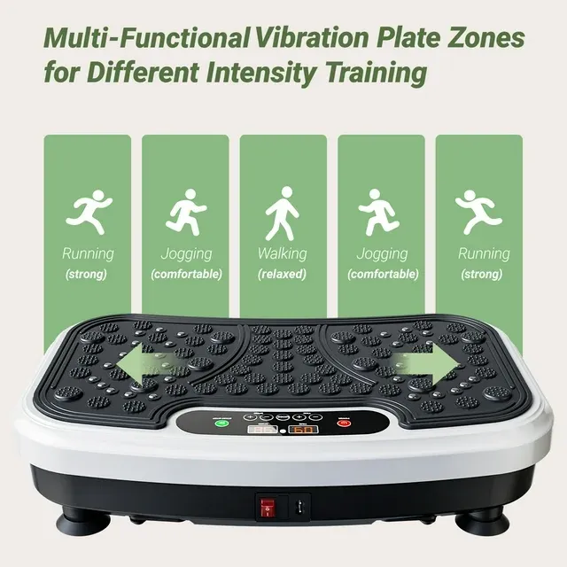 Vibration Plate Exercise Machine 330lbs Capacity, Full Body Workout Vibration Fitness Platform with Loop Bands and Remote Control for Lymphatic Drainage