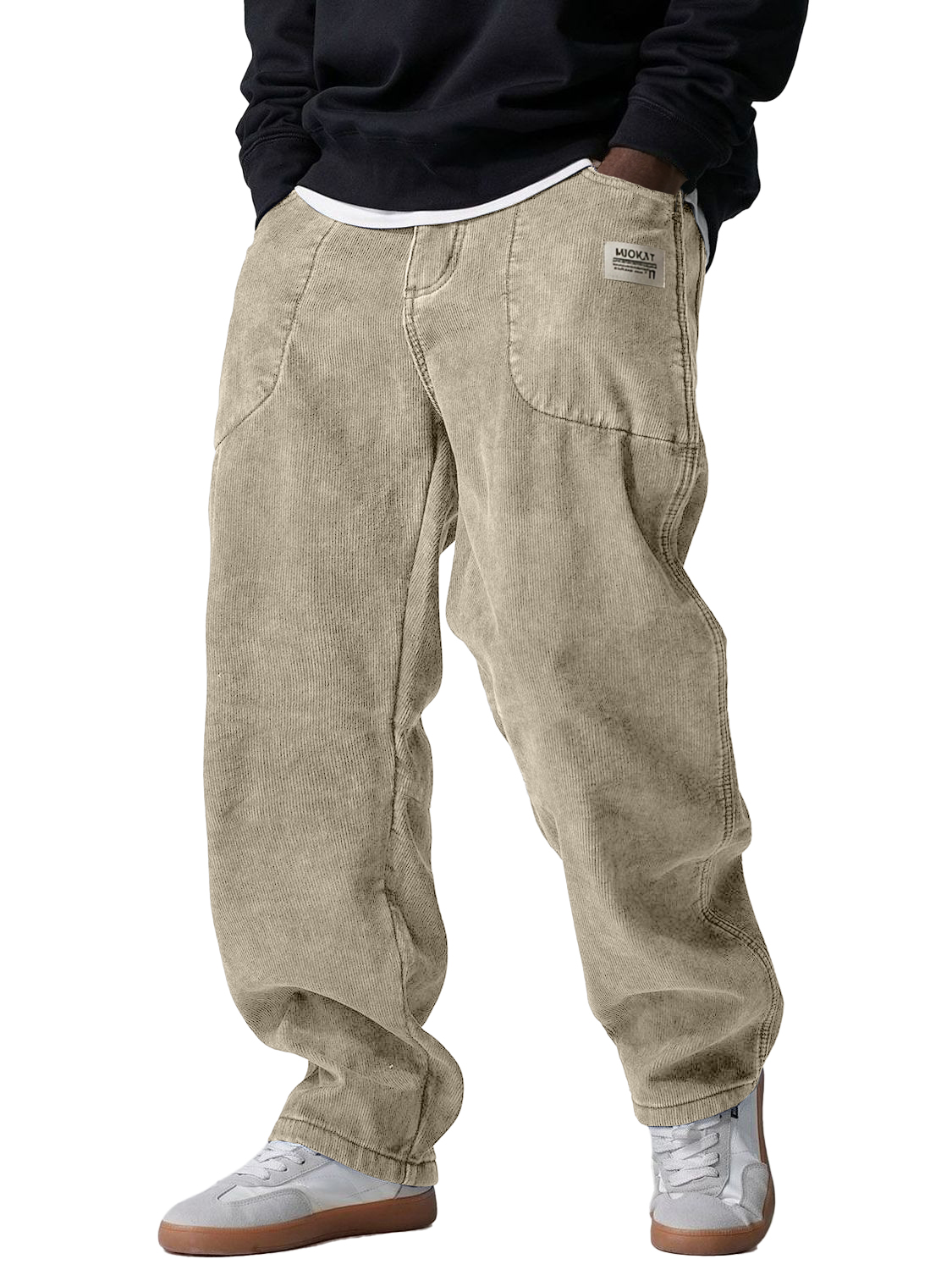 Men's Retro Simple Multi Pocket Workwear Corduroy Pants