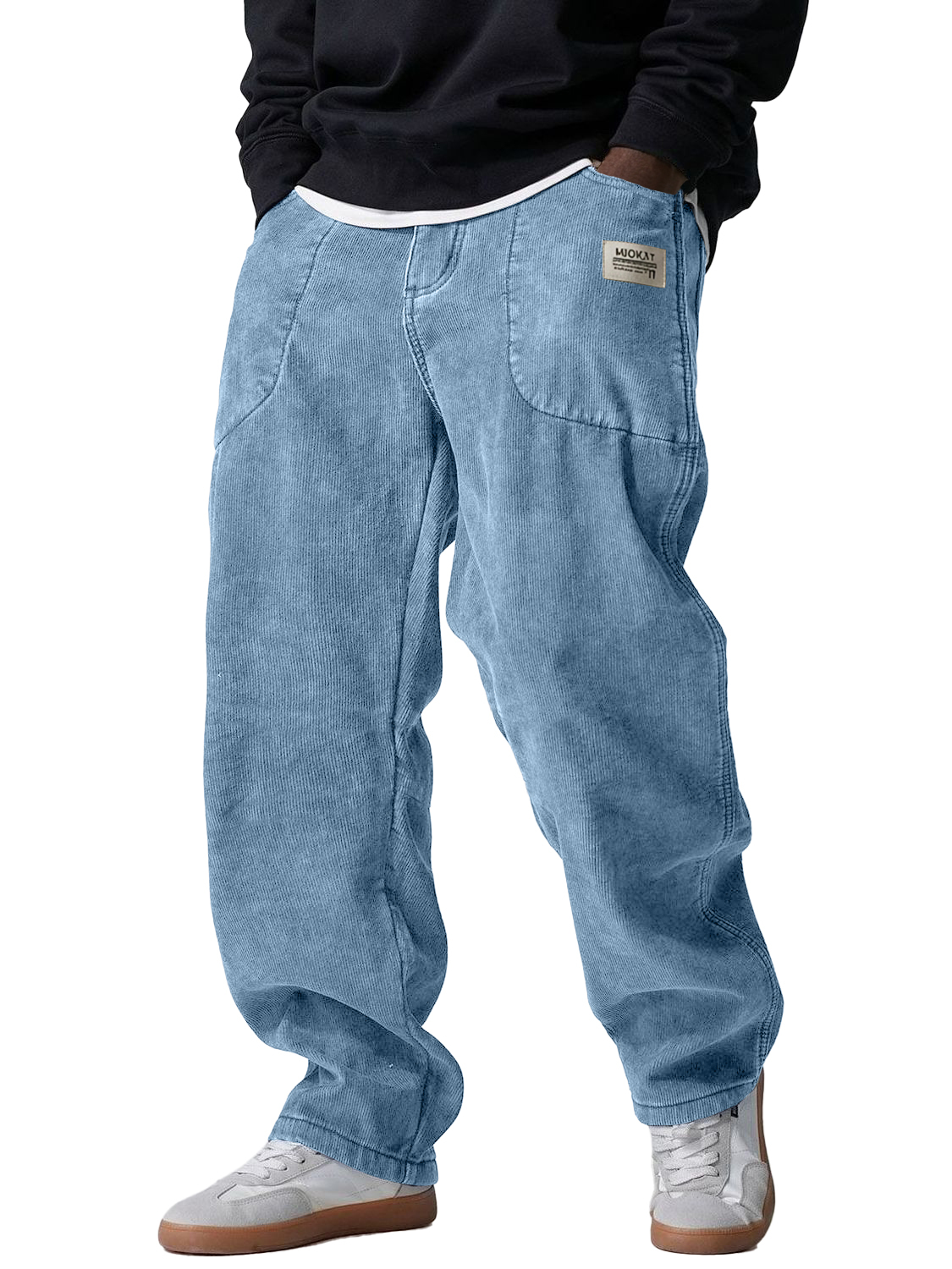 Men's Retro Simple Multi Pocket Workwear Corduroy Pants