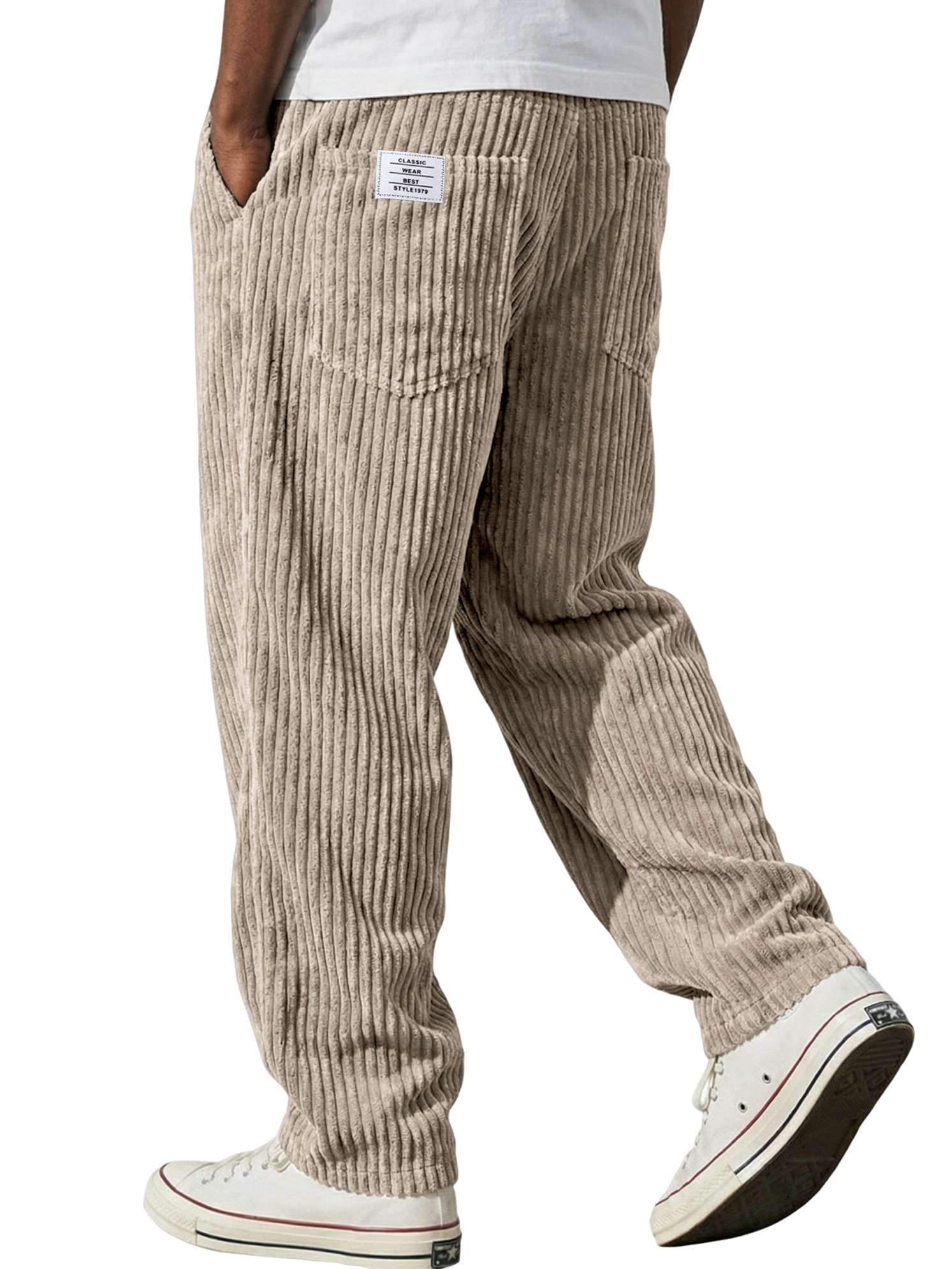 Men's Vintage-style Corduroy Textured Casual Embroidered Trousers