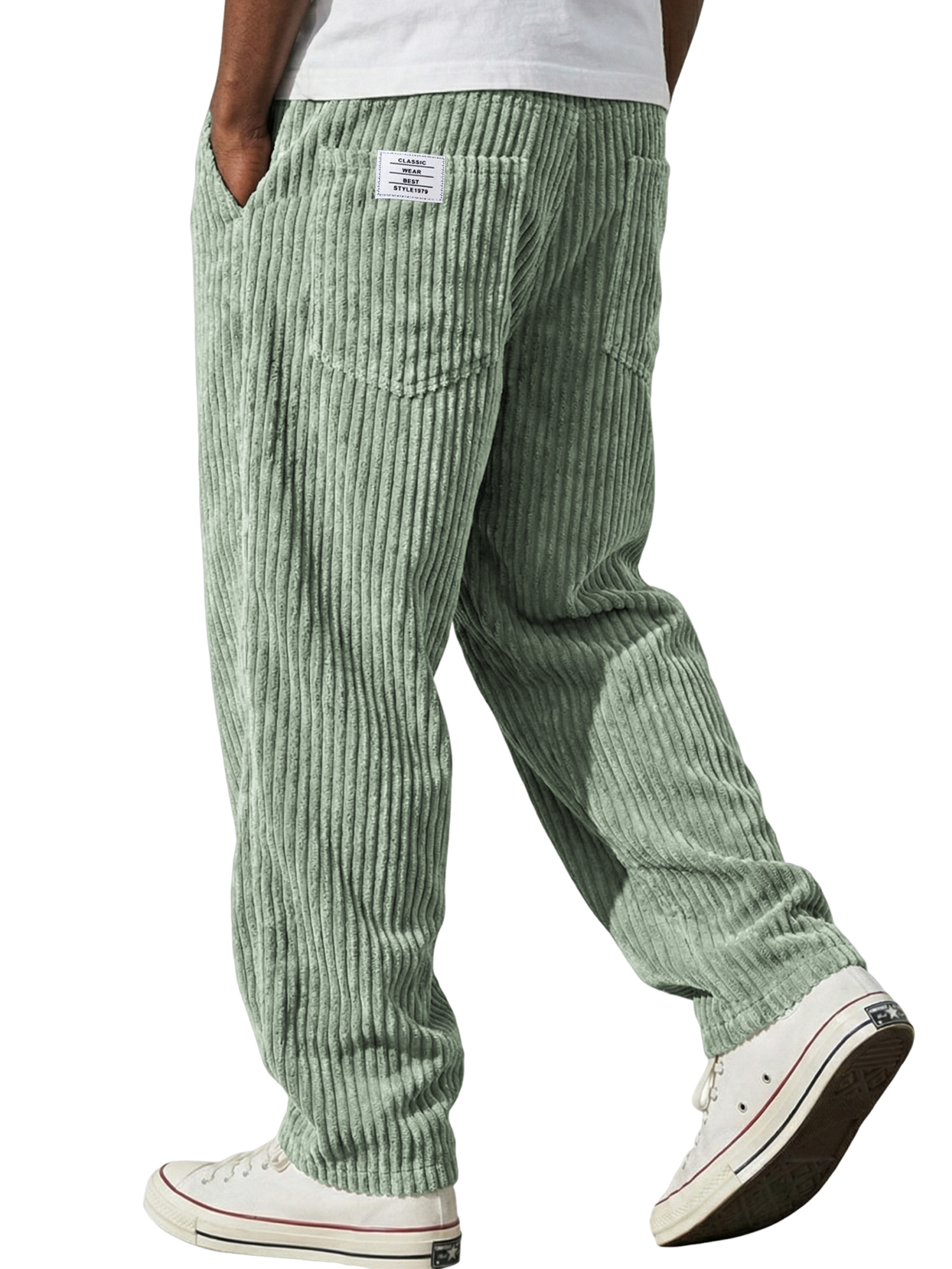 Men's Vintage-style Corduroy Textured Casual Embroidered Trousers